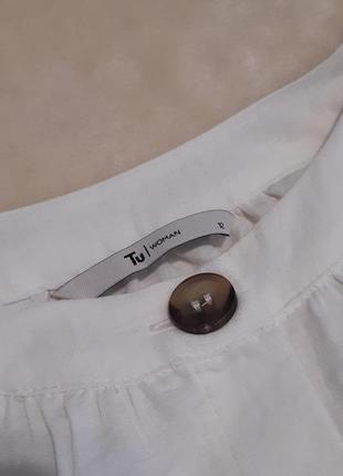 Біла вільна блузка на гудзиках короткий рукав tu4 фото