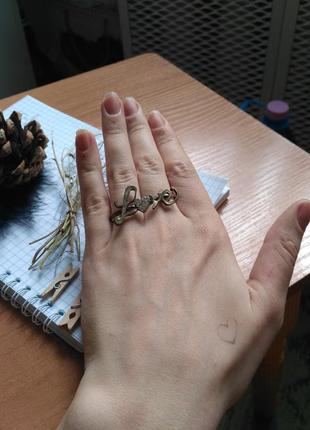 Двойное кольцо love любовь