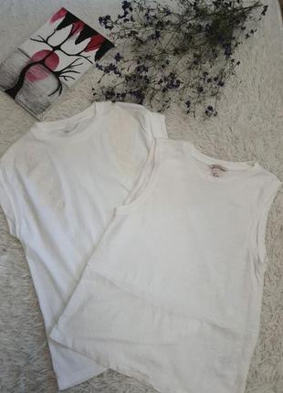 Лот з двох білих футболок h&m xs-s