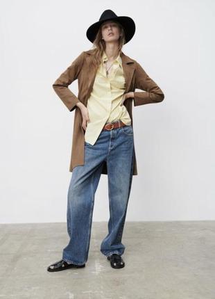 Легке пальто зі штучної замші вільного крою з нової колекції zara розмір xl