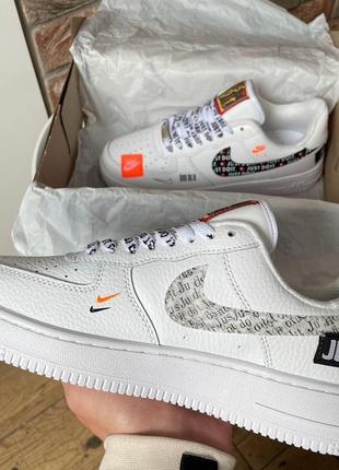 Женские кожаные кроссовки nike air force 1 low “just do it” white#найк8 фото