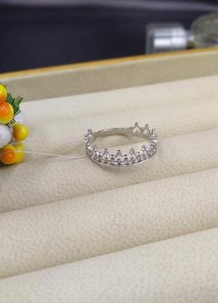 Серебряное нежное модное фаланговое кольцо корона 925 размер 153 фото