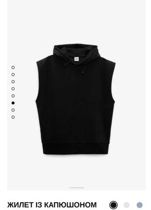 Мужской чёрный жилет с капюшоном из новой коллекции zara man размер xl3 фото