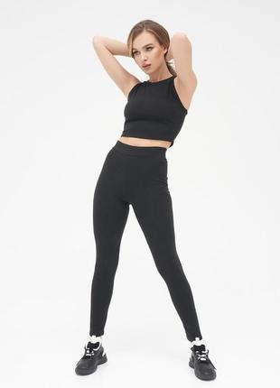 Арт 13281. жіночий трикотажний костюм з топом без рукавів. s,m,l,xl р.
