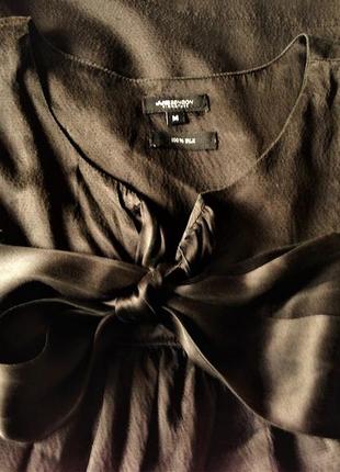 Jjb benson  нарядная черная блуза свободного кроя . 100% плотный атласный шелк .7 фото