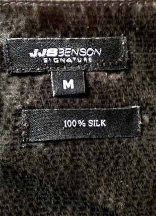 Jjb benson  нарядная черная блуза свободного кроя . 100% плотный атласный шелк .8 фото