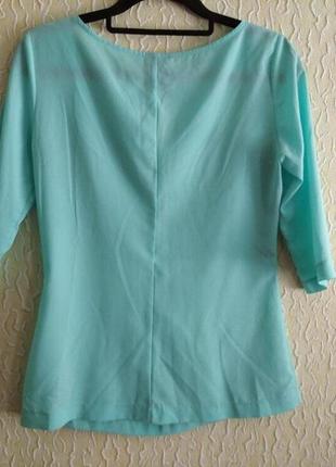 Бирюзовая нарядная кофточка,блузка,р.36,польша4 фото