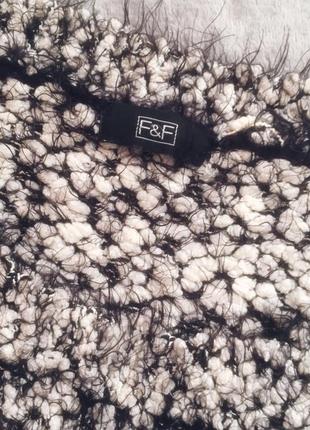 Пушистая кофта, свитер серый от  f&f / свитер травка черно белый3 фото