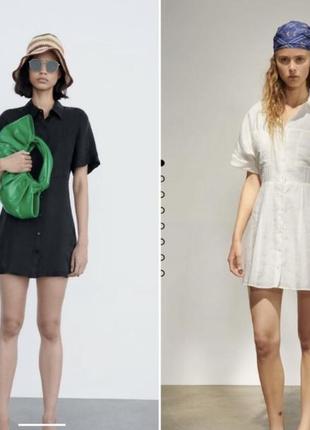 Короткі сукні з нової колекції zara чорне xs,s,біле l