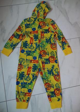 3 - 4 года миньон  детская пижама кигуруми флисовый  комбинезон3 фото