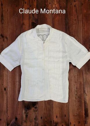 Женская льняная рубашка claude montana paris оригинал