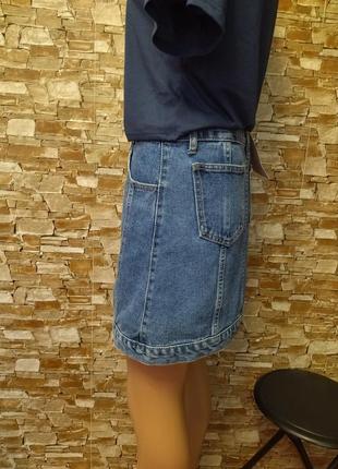 Джинсовая юбка,юбочка,на пуговицах,джинсова спідниця,спідничка,бренд,коттон5 фото