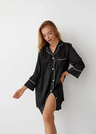 Подовжена сорочка, зваблива шовкова нічна сорочка6 фото
