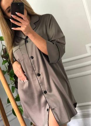 Подовжена сорочка, зваблива шовкова нічна сорочка10 фото