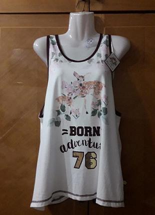 Брендова нова стильна бавовняна мвйка р. 14 / 16 від love to lounge домашній одяг позаду розріз