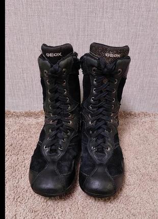 Демисезонные, осенние кожаные сапоги, ботинки geox. размер 33, стелька 21 см.4 фото