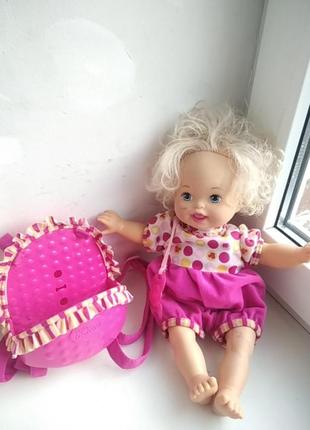 Mattel интерактивная кукла куколка little mommy в рюкзаке переноске3 фото