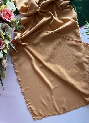 🍑коралловое длинное плетёное платье/нежно оранжевое платье макси на завязках с глубоким разрезом🍑9 фото