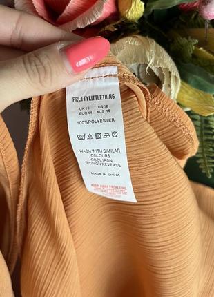 🍑коралловое длинное плетёное платье/нежно оранжевое платье макси на завязках с глубоким разрезом🍑5 фото