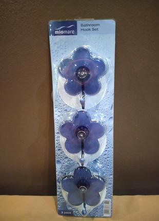 Набор из 3 крючков цветок или бабочка для ванной miomare.5 фото