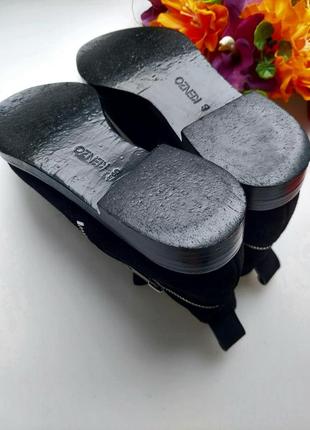Ботильйони черевики totem на плоскій підошві замшеві ботильйони з декоративною блискавкою9 фото