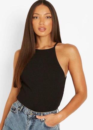 Чорний кроп топ river island
