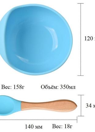 Набор посуды силиконовая тарелка с ложкой и слюнявчик бежевые nts1-y24