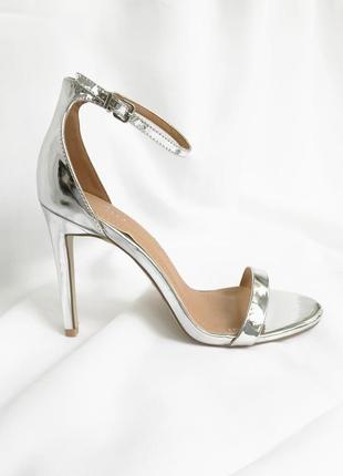 Серебрянные туфли срібні туфлі босоніжки каблуки2 фото