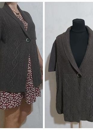 Вязаный кардиган с коротким рукавом шерсть, ангора, кашемир gerry weber  edition