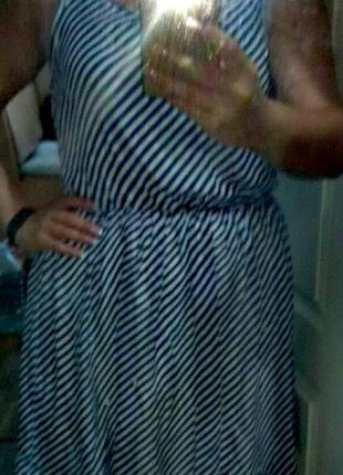 Літня сукня, смужку, блакитне4 фото