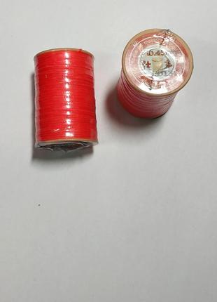 Нитка вощеная  для шитья по коже 0,45 мм 134 60м коралловый цвет  dacron-waxed2 фото