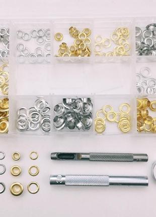 Набор для установки люверсов 4 мм 5 мм 6 мм 3 предмета + 120 люверсов