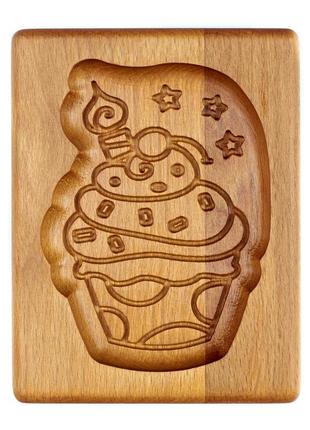 Пряничная доска деревянная мороженое,пирожное ,кейк размер 14*10*2см  .форма для формования  пряников