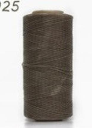 Нитка вощений плоска 0,8 мм s025 260 м 150d сірий колір нитка для шиття шкіри