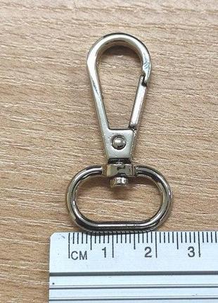 Карабин для сумки серебро внутренний диаметр 2 см