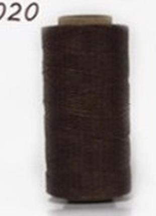 Нитка вощений плоска 0,8 мм s020 260 м 150d темно-коричневий колір нитка для шиття шкіри