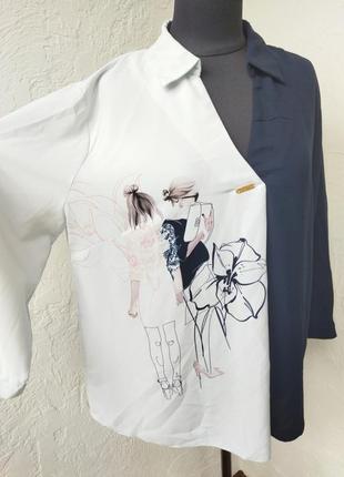Женская блузка, рубашка с принтом батал. польша3 фото