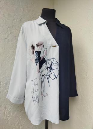 Женская блузка, рубашка с принтом батал. польша2 фото