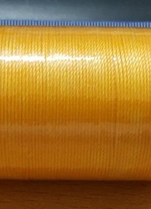 Нитка вощений для шиття по шкірі 0,55 мм s041 113 м помаранчевий колір galaces кругла нитка