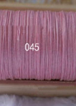Нитка вощений для шиття по шкірі 0,65 мм sg045 60м рожевий колір dacron-waxed1 фото