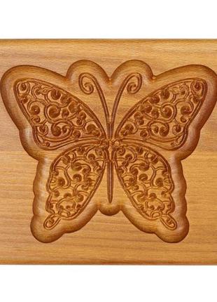 Пряничная доска деревянная бабочка размер 15*15*2см .форма для формования пряников6 фото