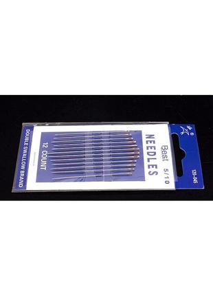 Набор иголок для шитья тонкие с маленьким ушком 12 штук