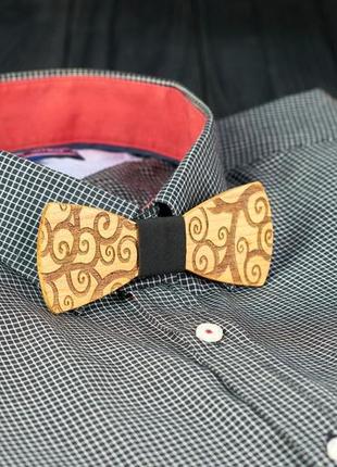 Краватка метелик гравірування завитки на шию під сорочки чоловічі3 фото