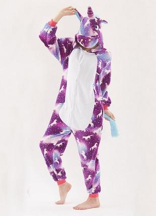 Кигуруми єдиноріг фіолетовий з білими єдинорогами піжама для підлітків і дорослих m зріст 150-160