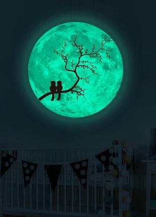 Наклейка коти на гілці яка світиться у темряві 30 см декор прикраса кімнати1 фото