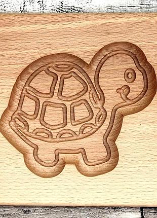 Пряничная доска черепашка деревянная размер 14 *13 * 2см. форма для формования пряников