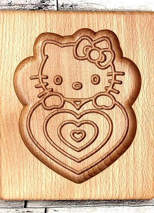 Пряничная доска кошечка деревянная размер 16 *13 * 2см. форма для формования пряников