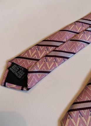 Краватка рожева з геометричним принтом2 фото