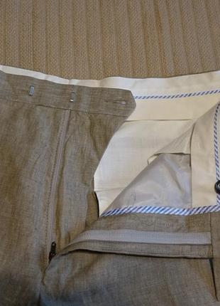 Отличные формальные брюки из небеленого льна viyella великобритания 36 р.2 фото