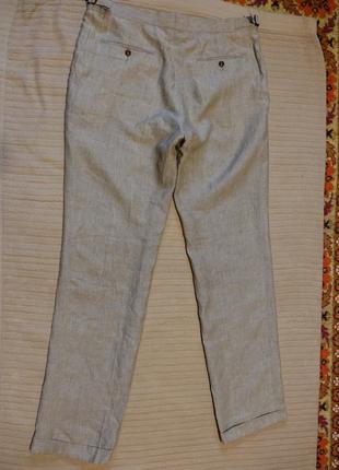 Отличные формальные брюки из небеленого льна viyella великобритания 36 р.8 фото